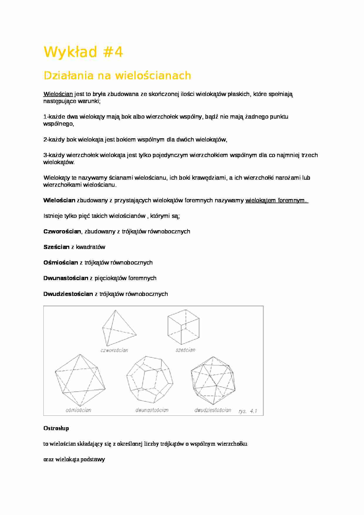 Działania na wielościanach - strona 1