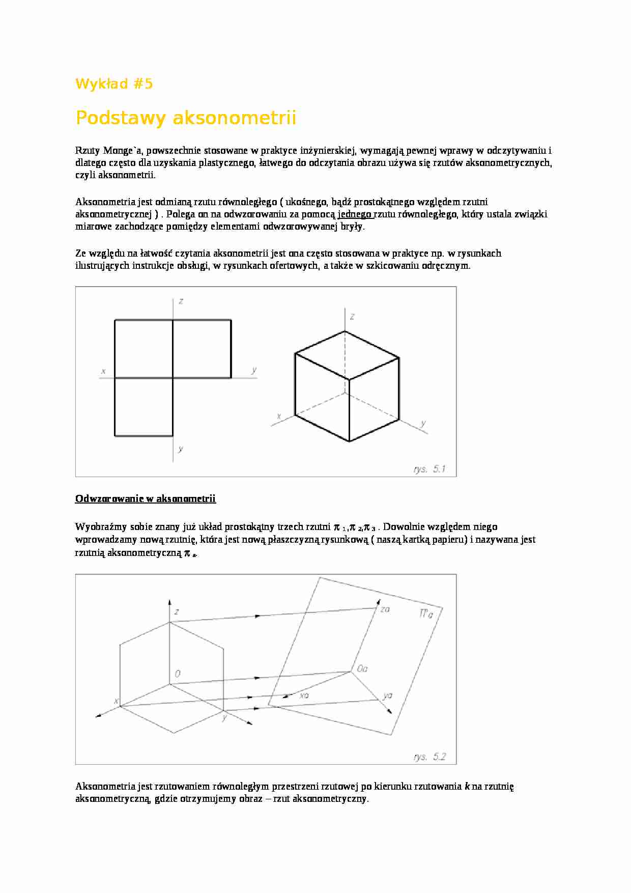 Podstawy aksonometrii - strona 1