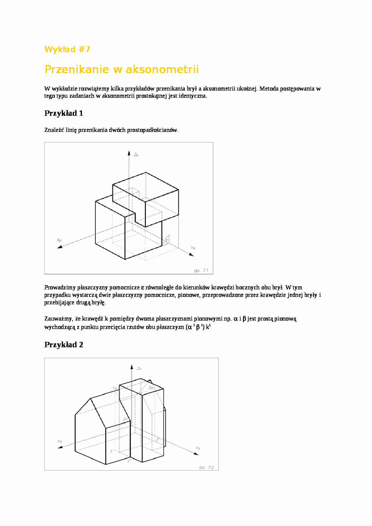 Przenikanie w aksonometrii - strona 1
