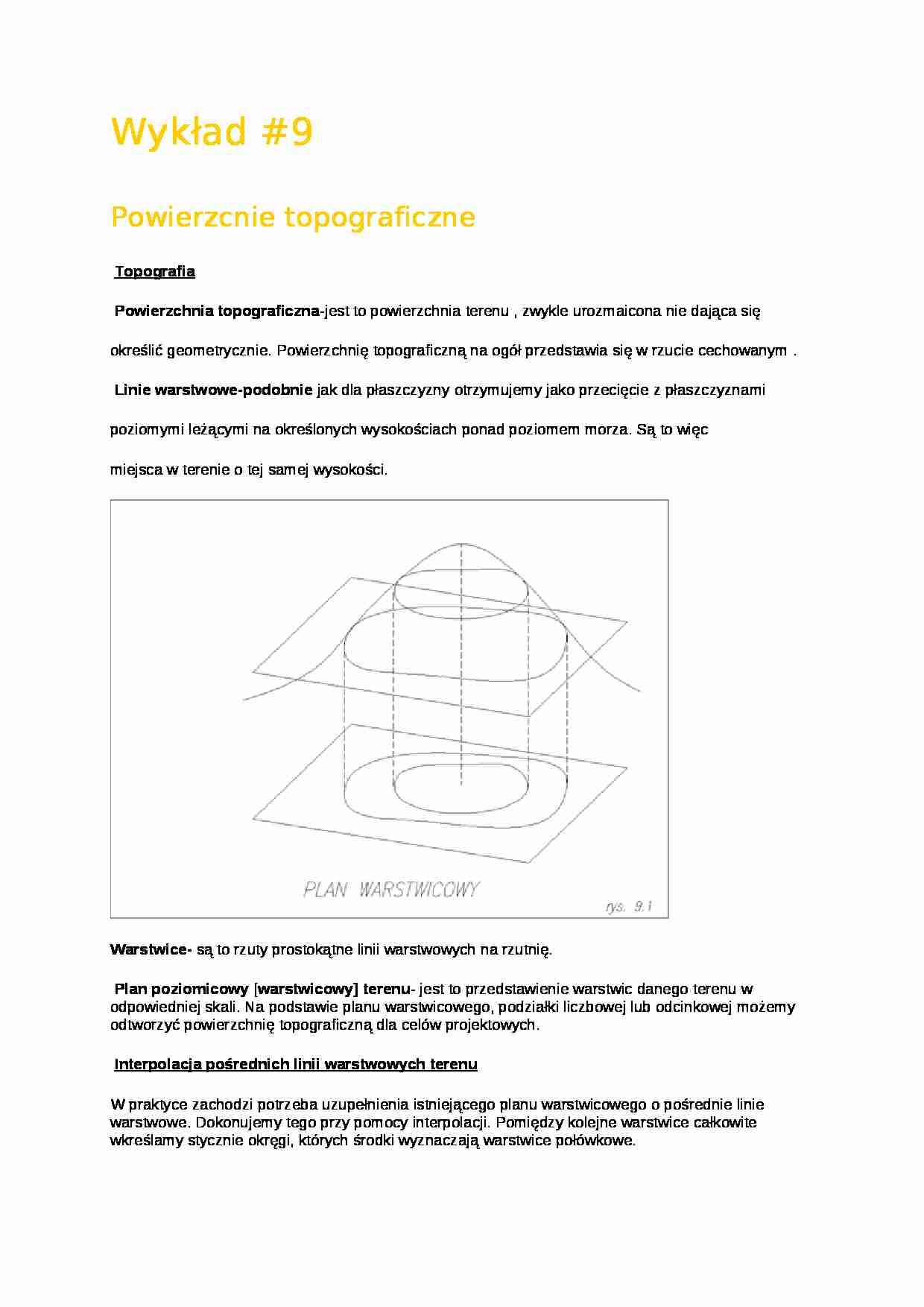 Powierzchnie topograficzne-wykład - strona 1
