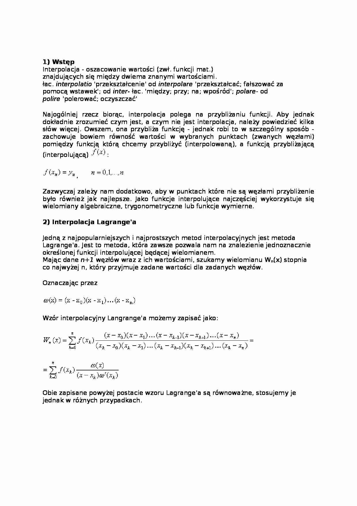 Interpolacja-sprawozdanie - strona 1