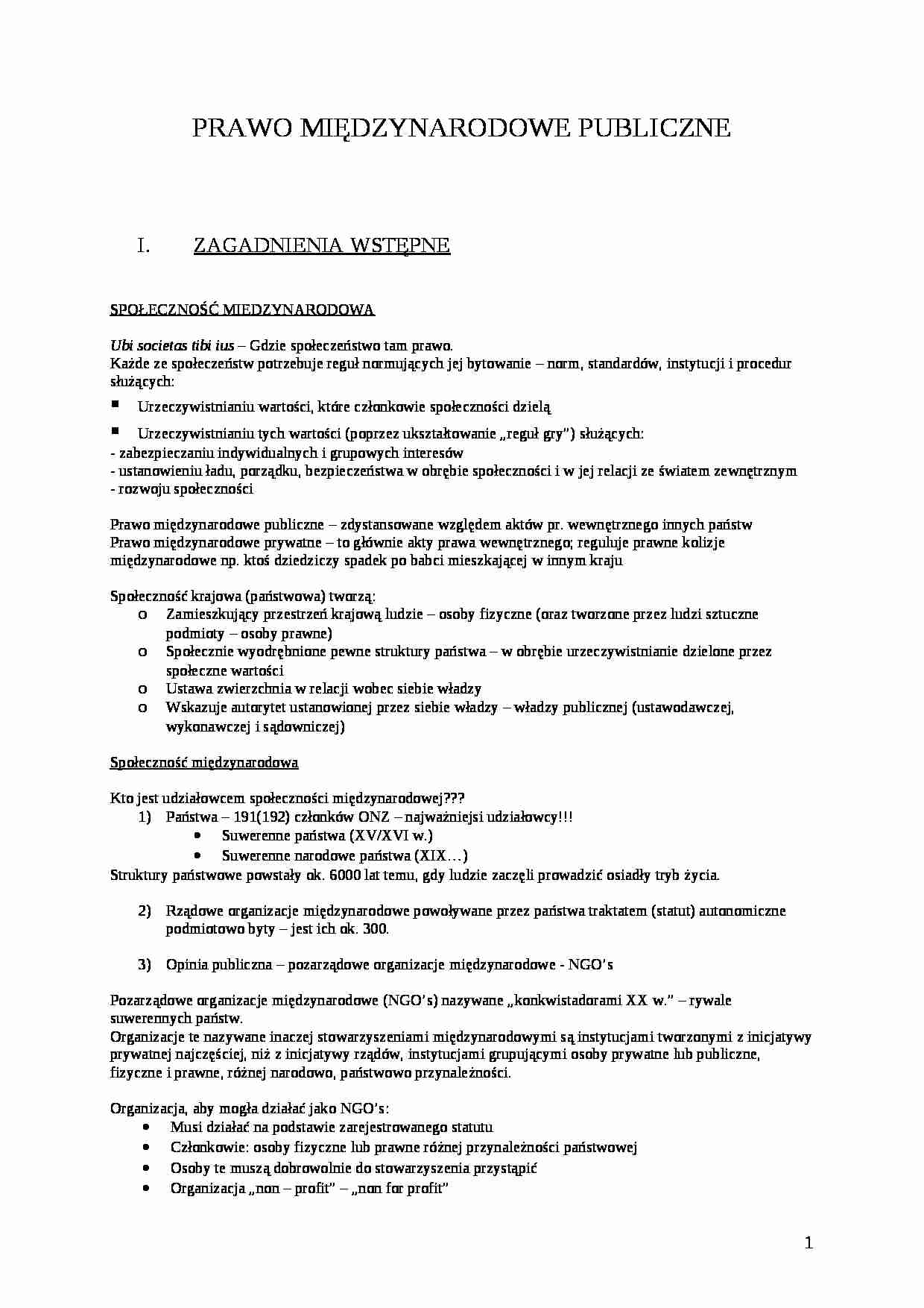 Miedzynarodowe - Prawo  - strona 1