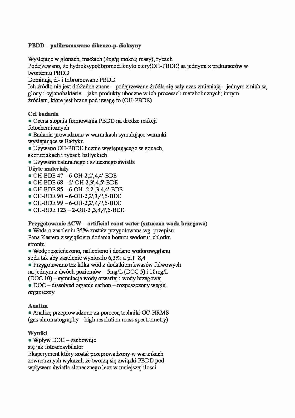 PBDD – polibromowane dibenzo-p-dioksyny - strona 1