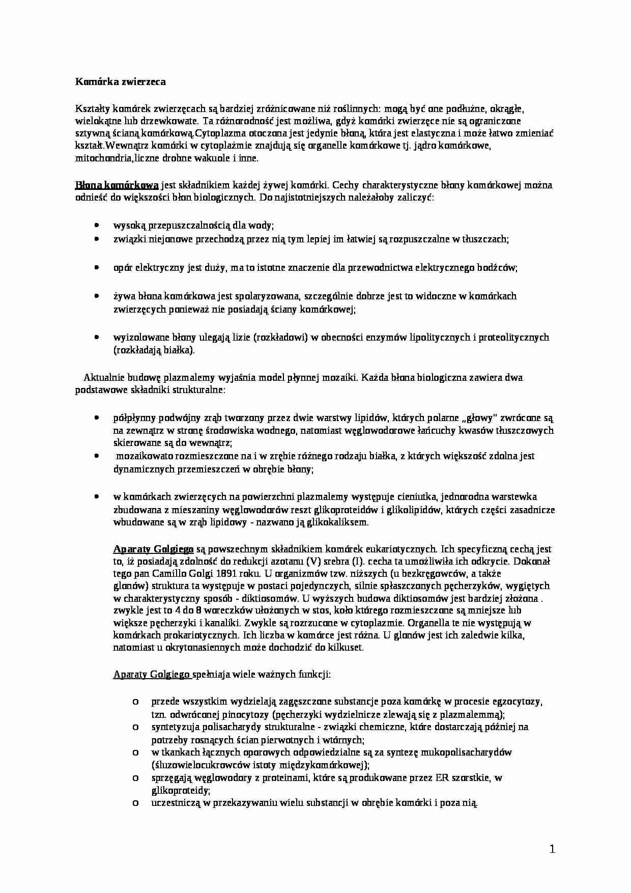 Komórka zwierzęca - strona 1