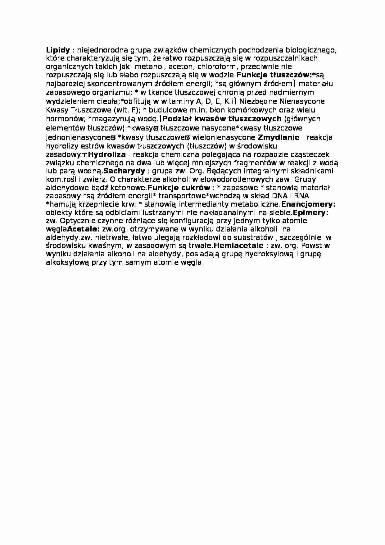 LIPIDY - Funkcje tłuszczów - strona 1