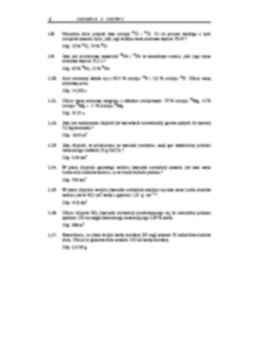 Podstawowe prawa i pojęcia chemiczne - zadania z odpowiedziami - strona 2