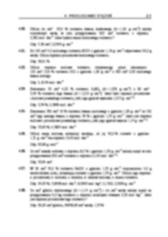 Przeliczania stężęń - zadania z odpowiedziami - strona 3