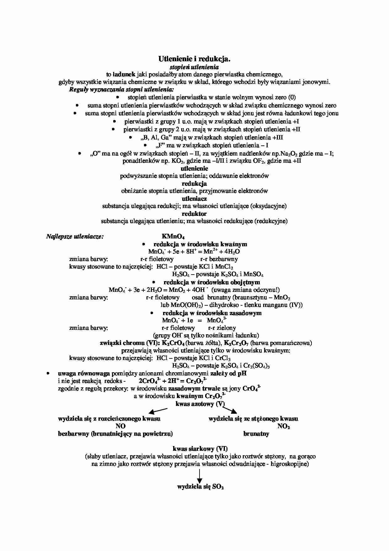Utlenienie i redukcja - strona 1