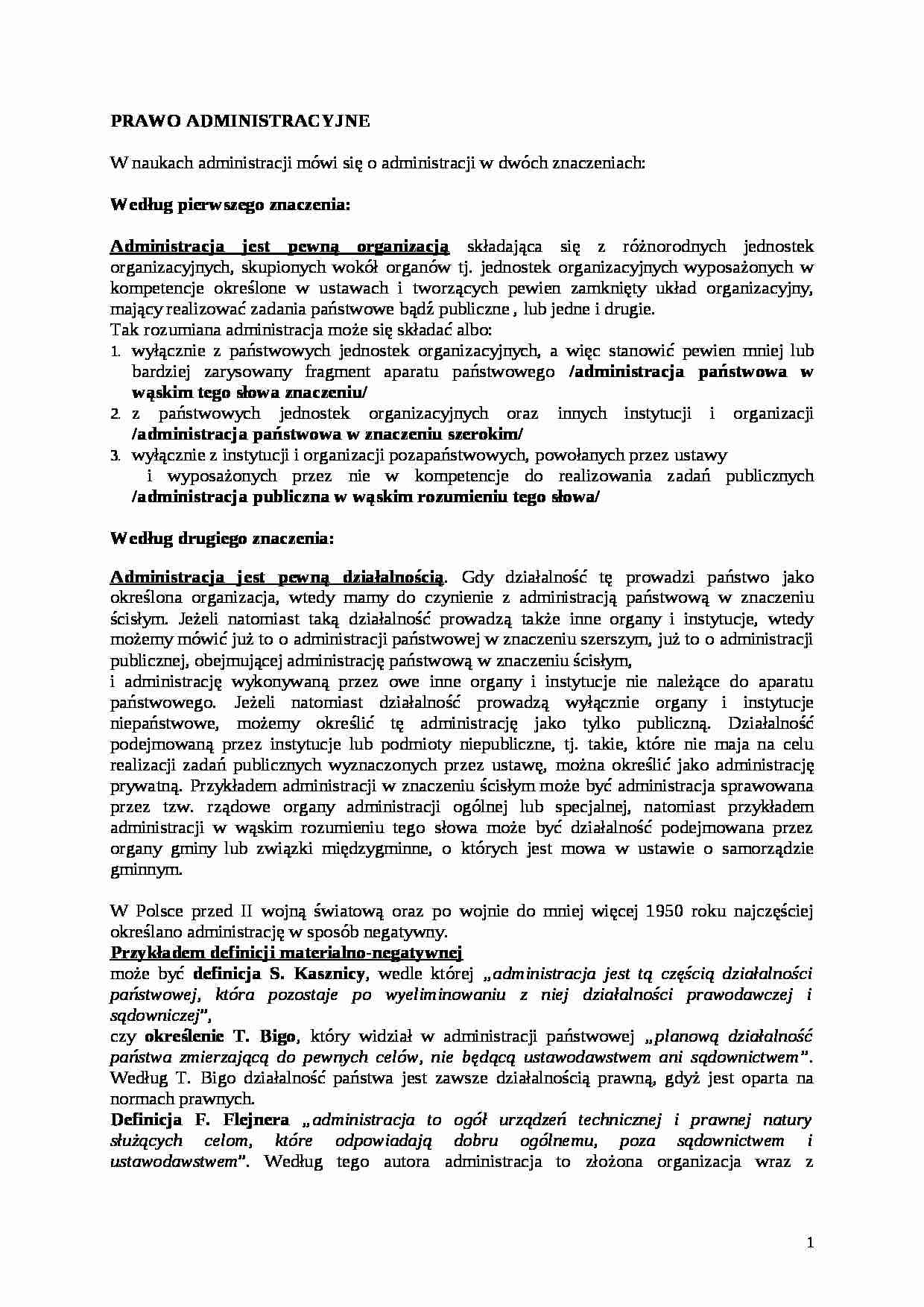 PRAWO ADMINISTRACYJNE - Prawo  - strona 1