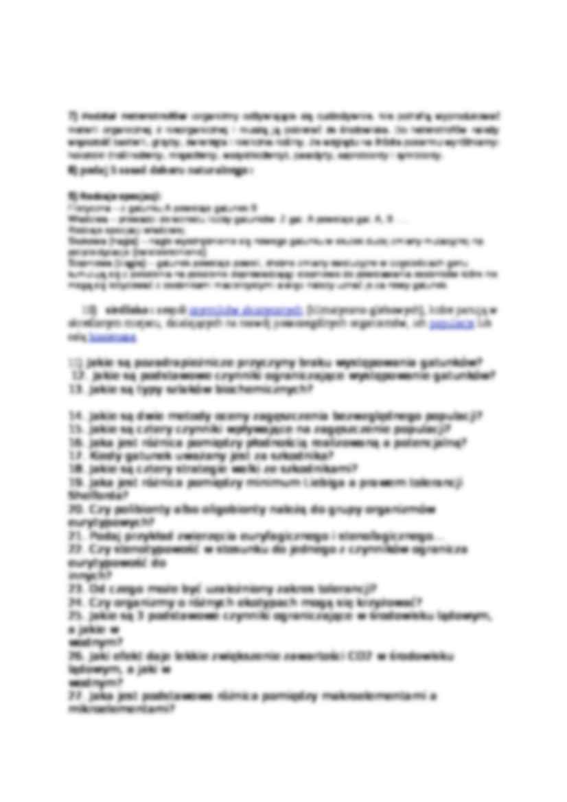 Skrypt z ekologii z zagadnieniami egzaminacyjnymi - strona 2