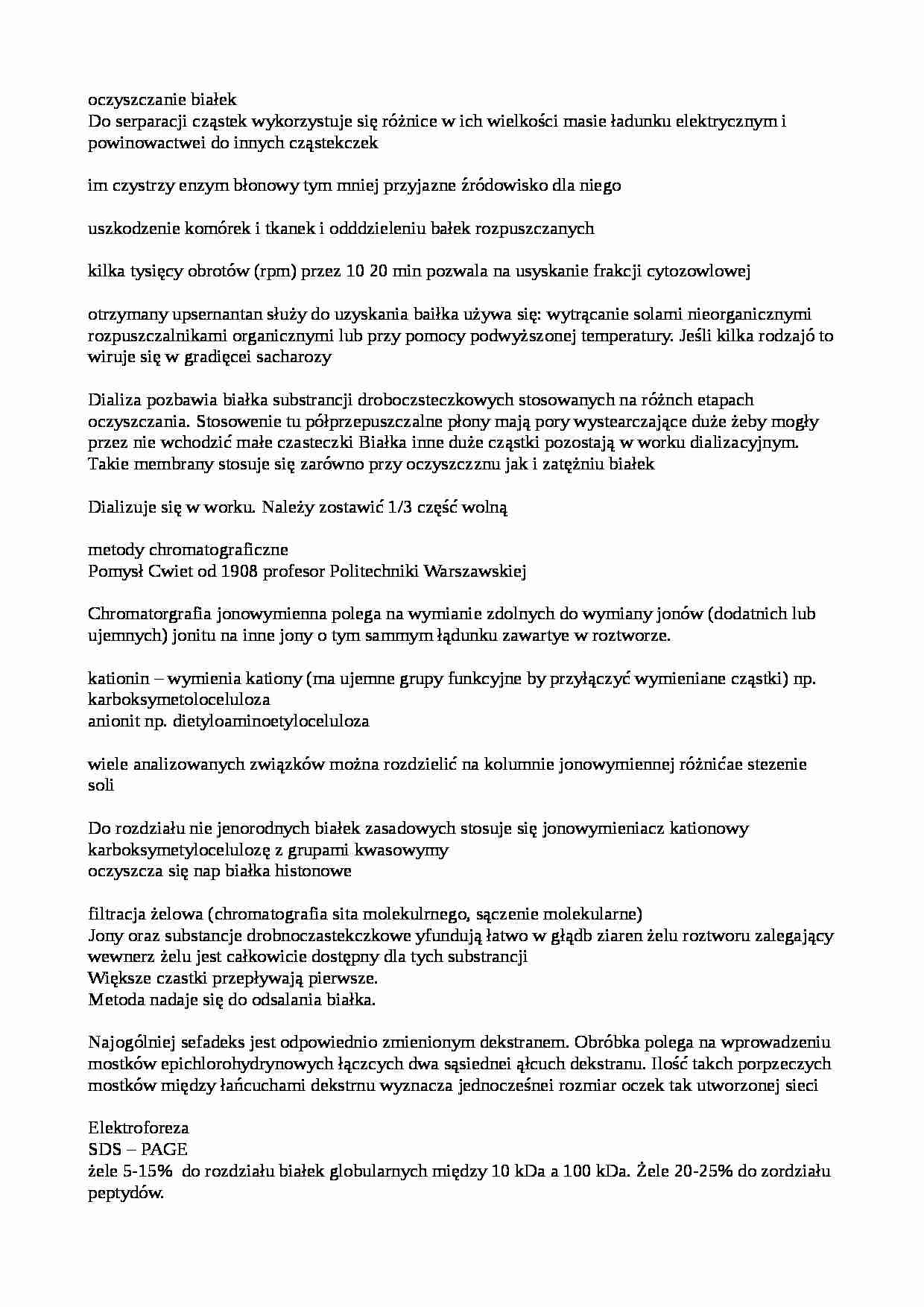 Oczyszczanie białek - strona 1