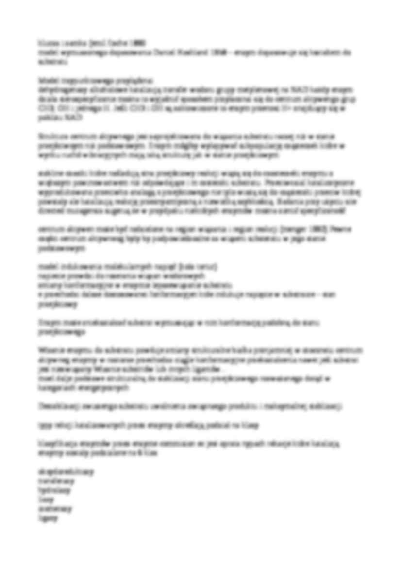 Enzymologia - notatki z wykładu 6 - strona 2