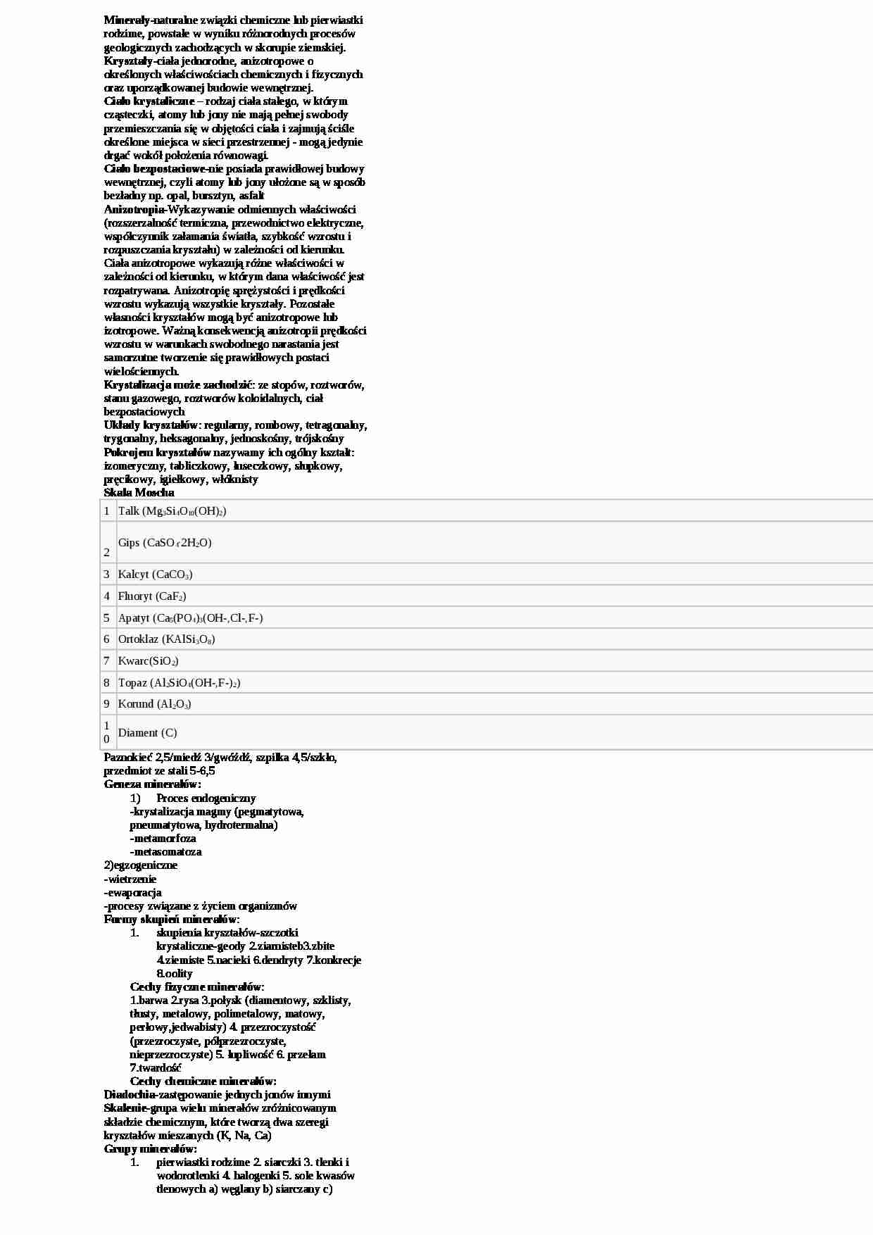 minerały - strona 1