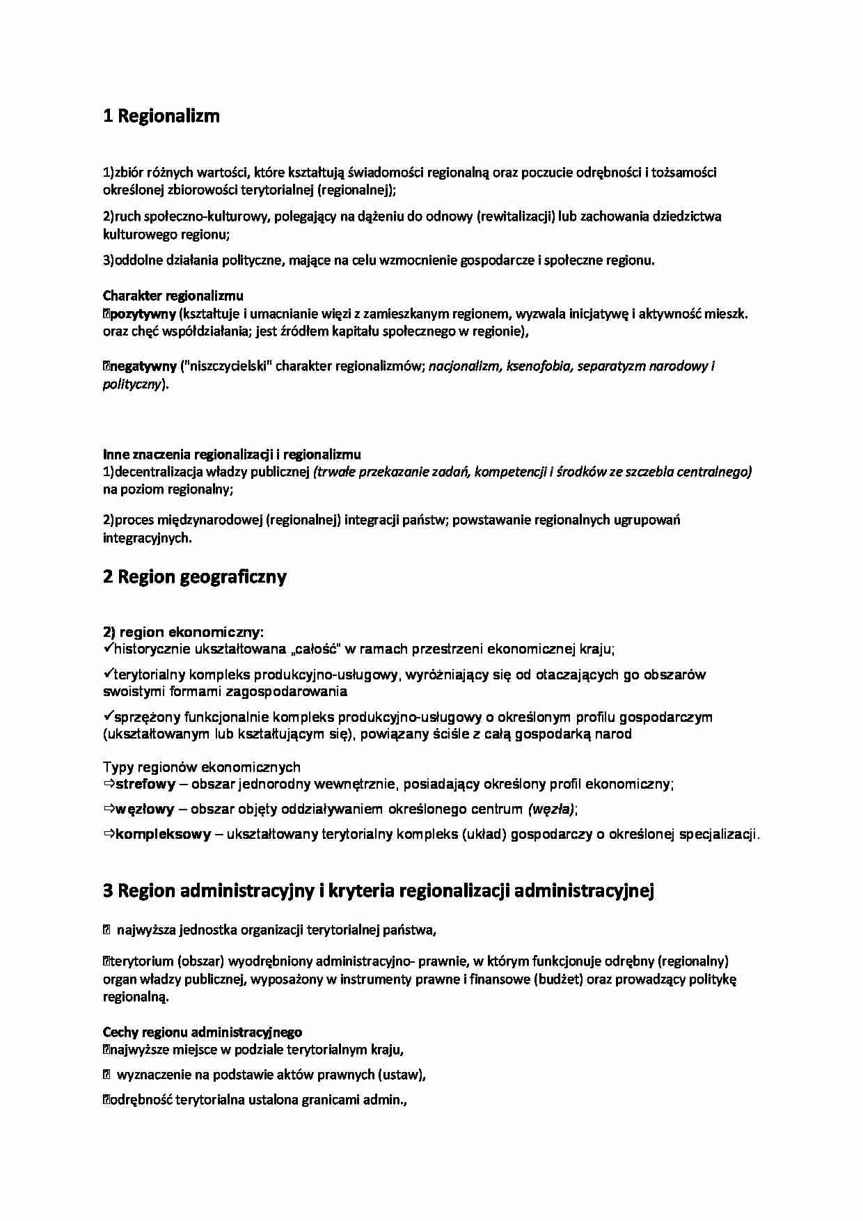 Wykład z gospodarki regionalnej: Regionalizm - strona 1