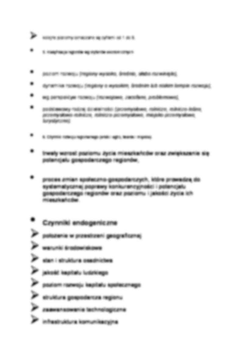 Wykład 2 z gospodarki regionalnej - notatki - strona 2