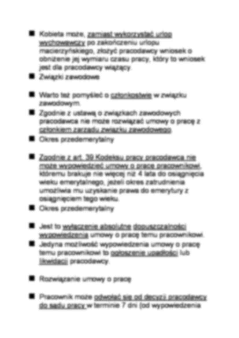 Uniknięcie rozwiązania umowy o pracę - notatki z wykładu stosunków pracy - strona 3