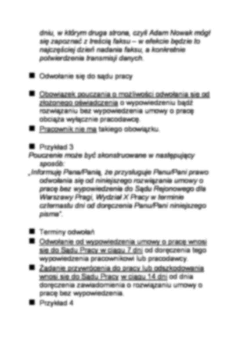 Wypowiedzenie - wykład ze stosunków pracy - strona 3