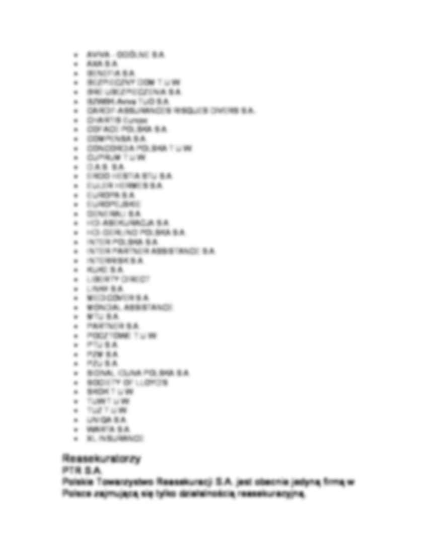 Wykład 4 z ekonomiki i organizacji ubezpieczeń: Rynek ubezpieczeń w Polsce - strona 2