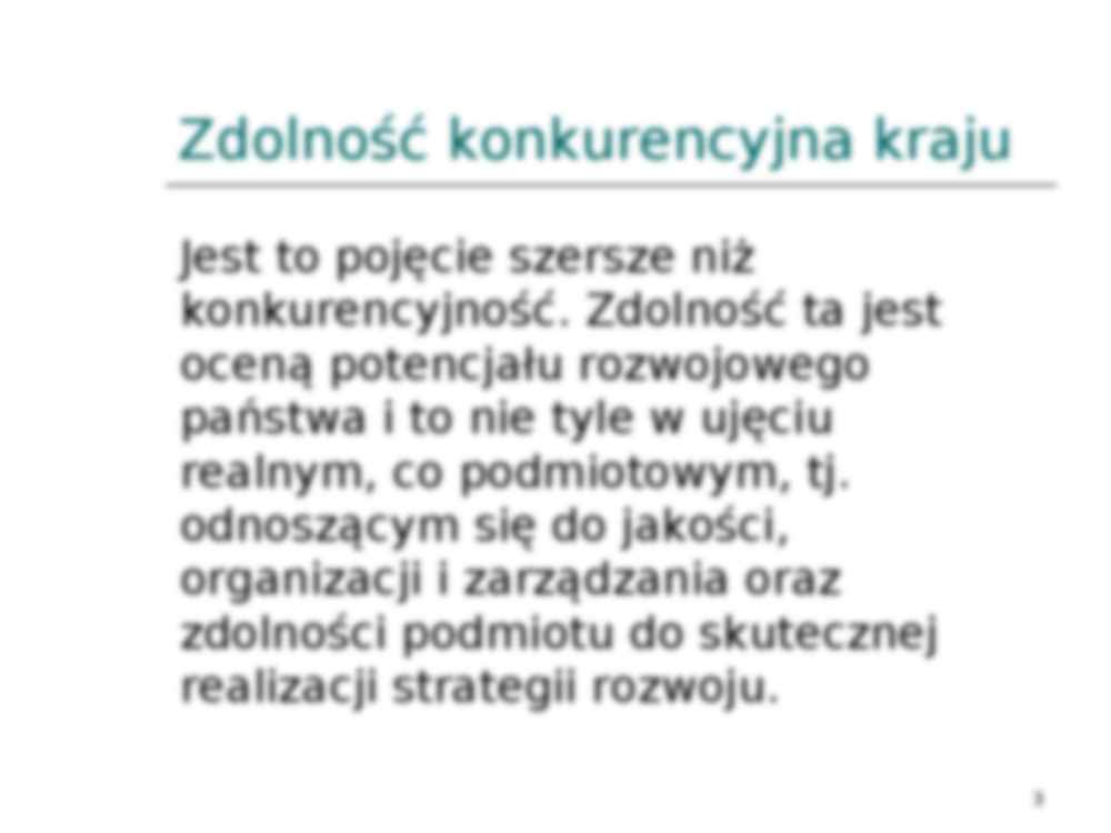 Zdolność konkurencyjna gospodarki krajowej - prezentacja na konkurencyjność międzynarodową - strona 3