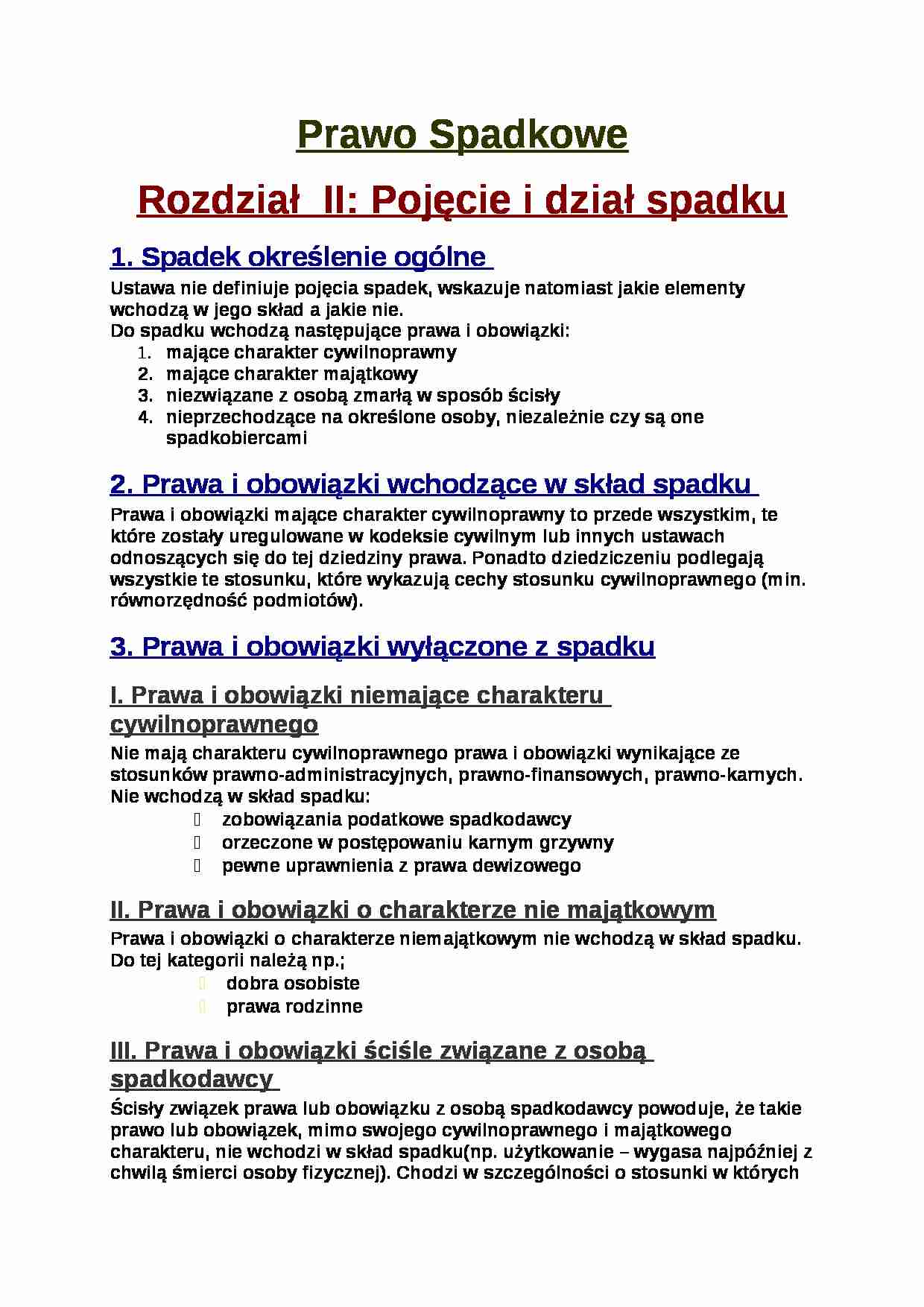 Prawo Spadkowe - Prawo  - strona 1