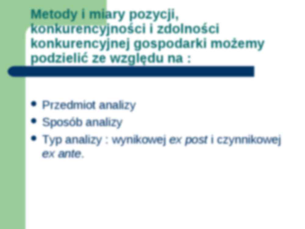 Sposoby mierzenia konkurencyjności międzynarodowej - prezentacja na konkurencyjność międzynarodową - strona 2