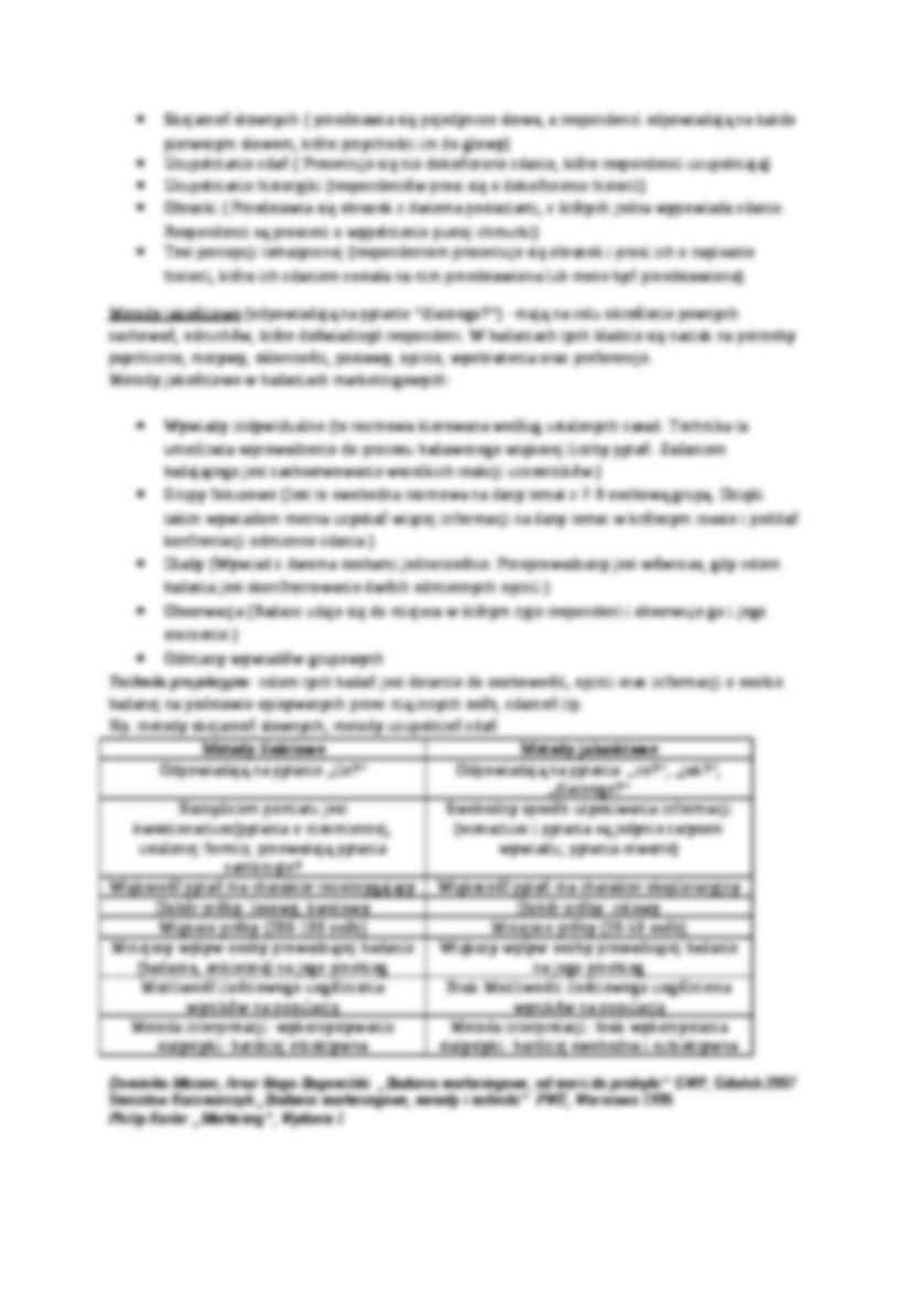 Metody ilościowe i jakościowe w badaniach marketingowych - wykład z podstaw marketingu - strona 2