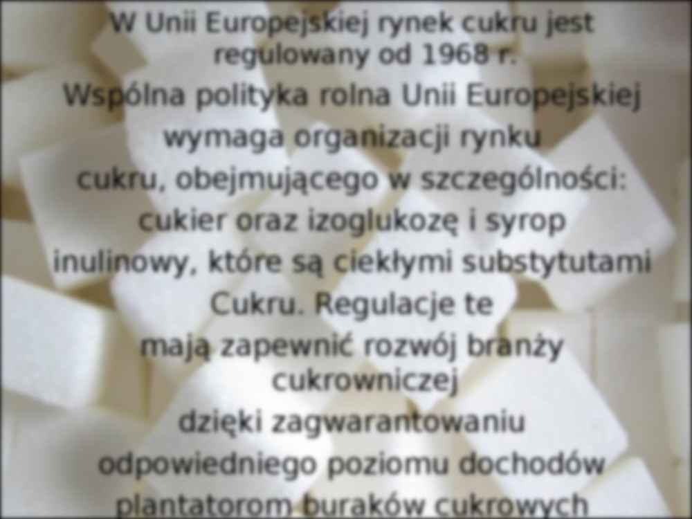 Rynek cukru w UE - prezentacja na politykę agralną - strona 2
