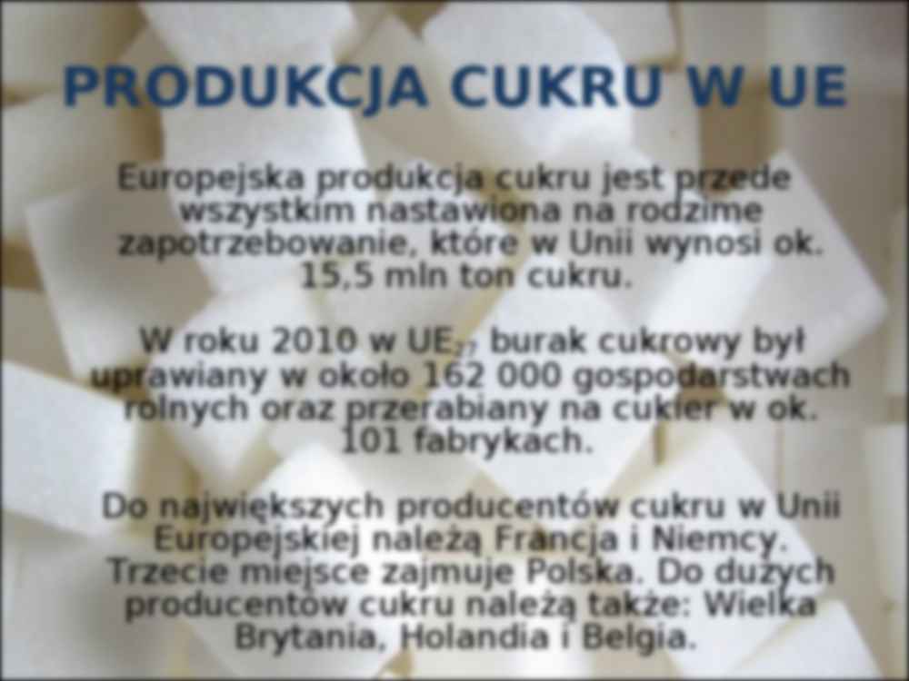 Rynek cukru w UE - prezentacja na politykę agralną - strona 3
