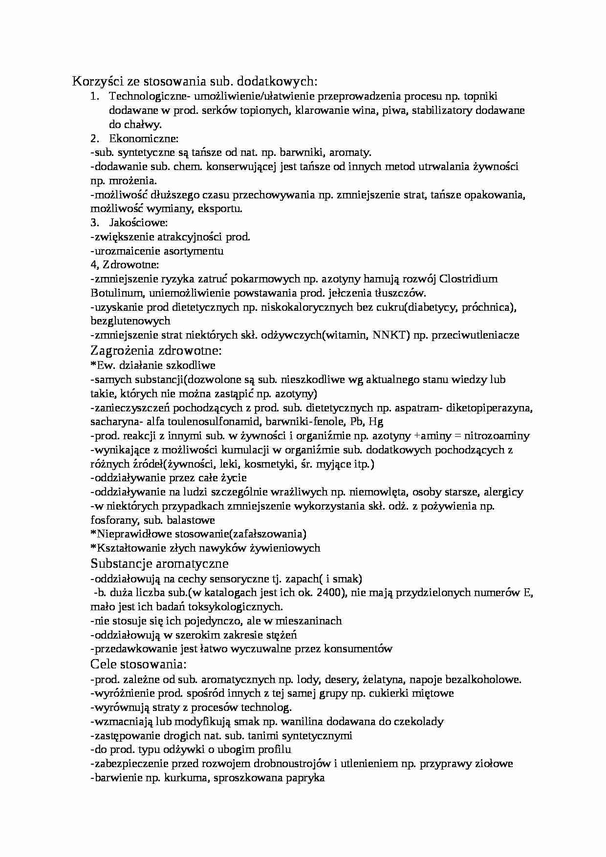 Korzyści ze stosowania sub. dodatkowych - strona 1