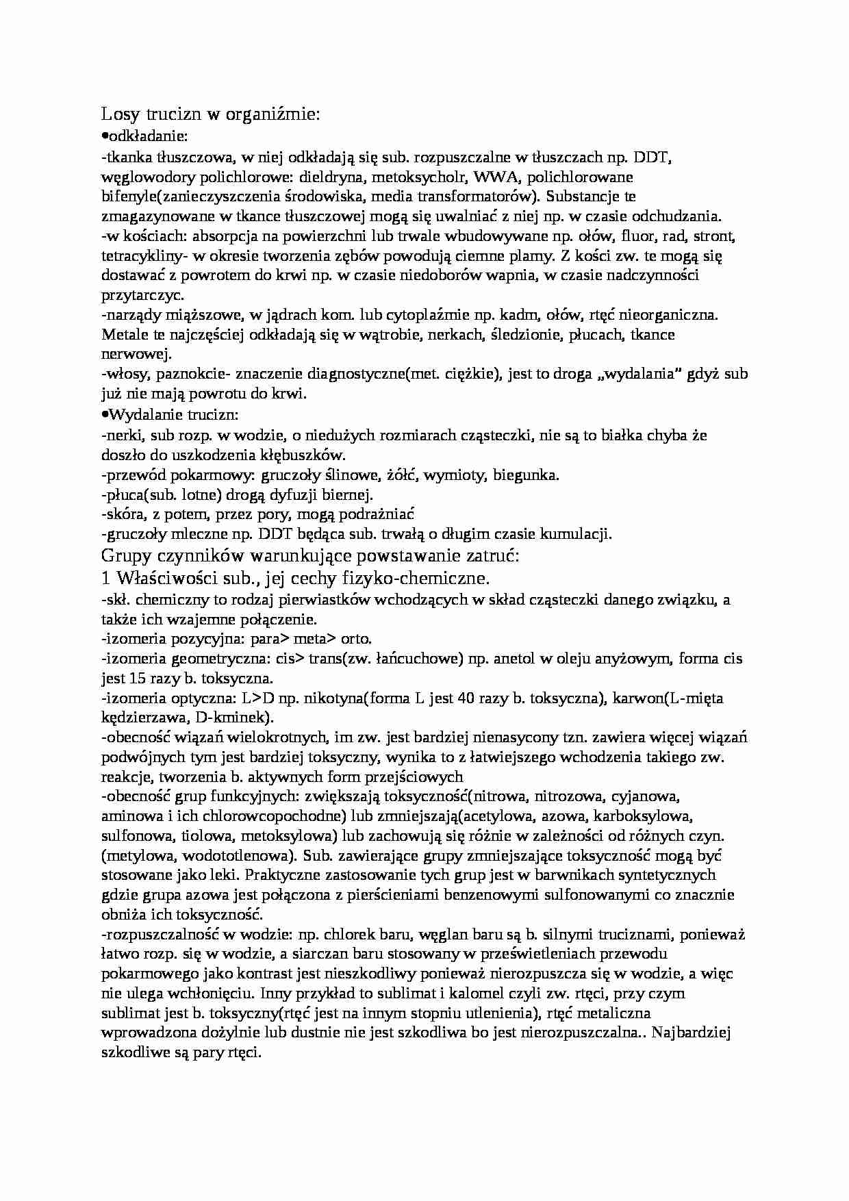 Losy trucizn w organizmie - strona 1