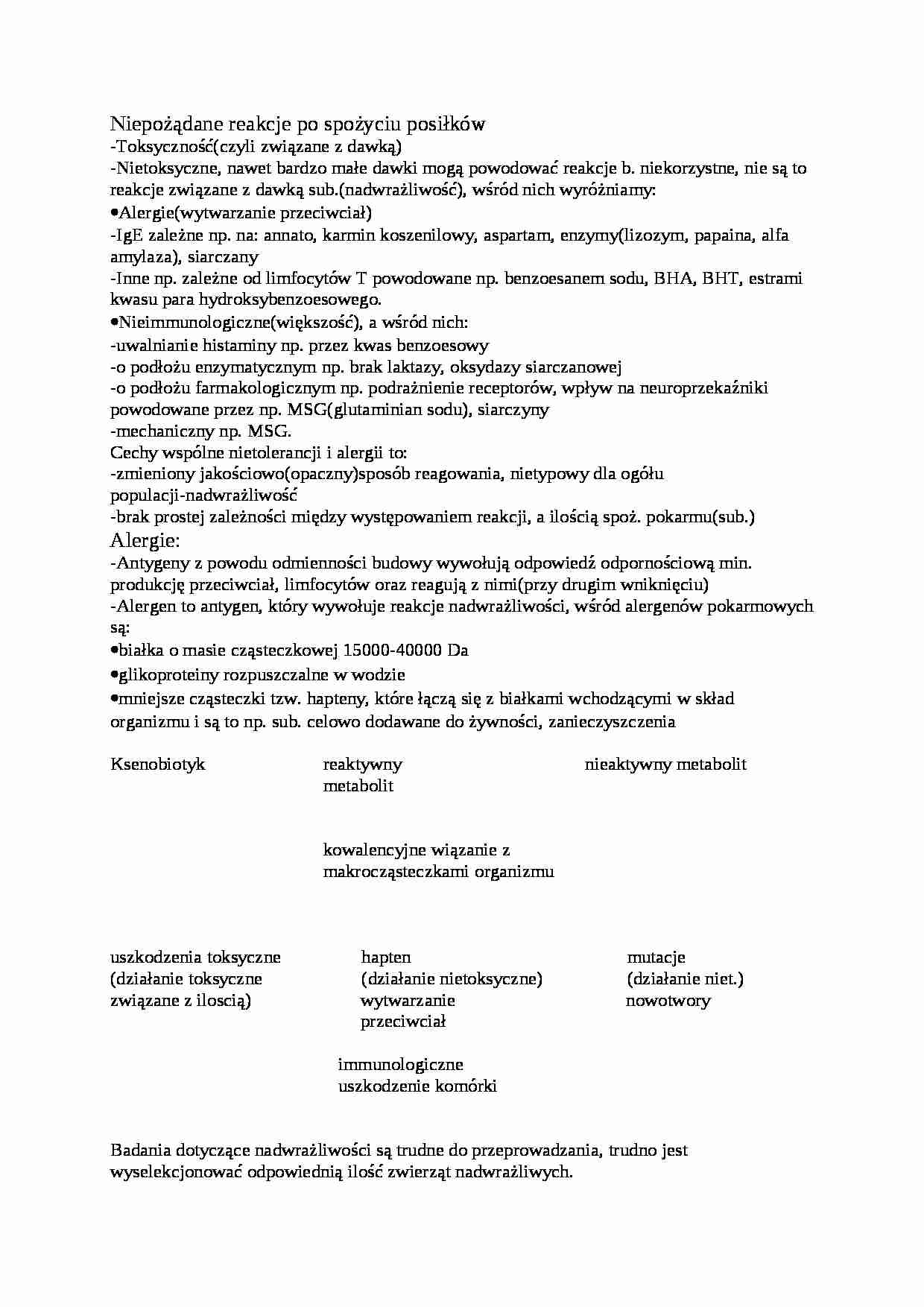 Niepożądane reakcje po spożyciu posiłków - strona 1