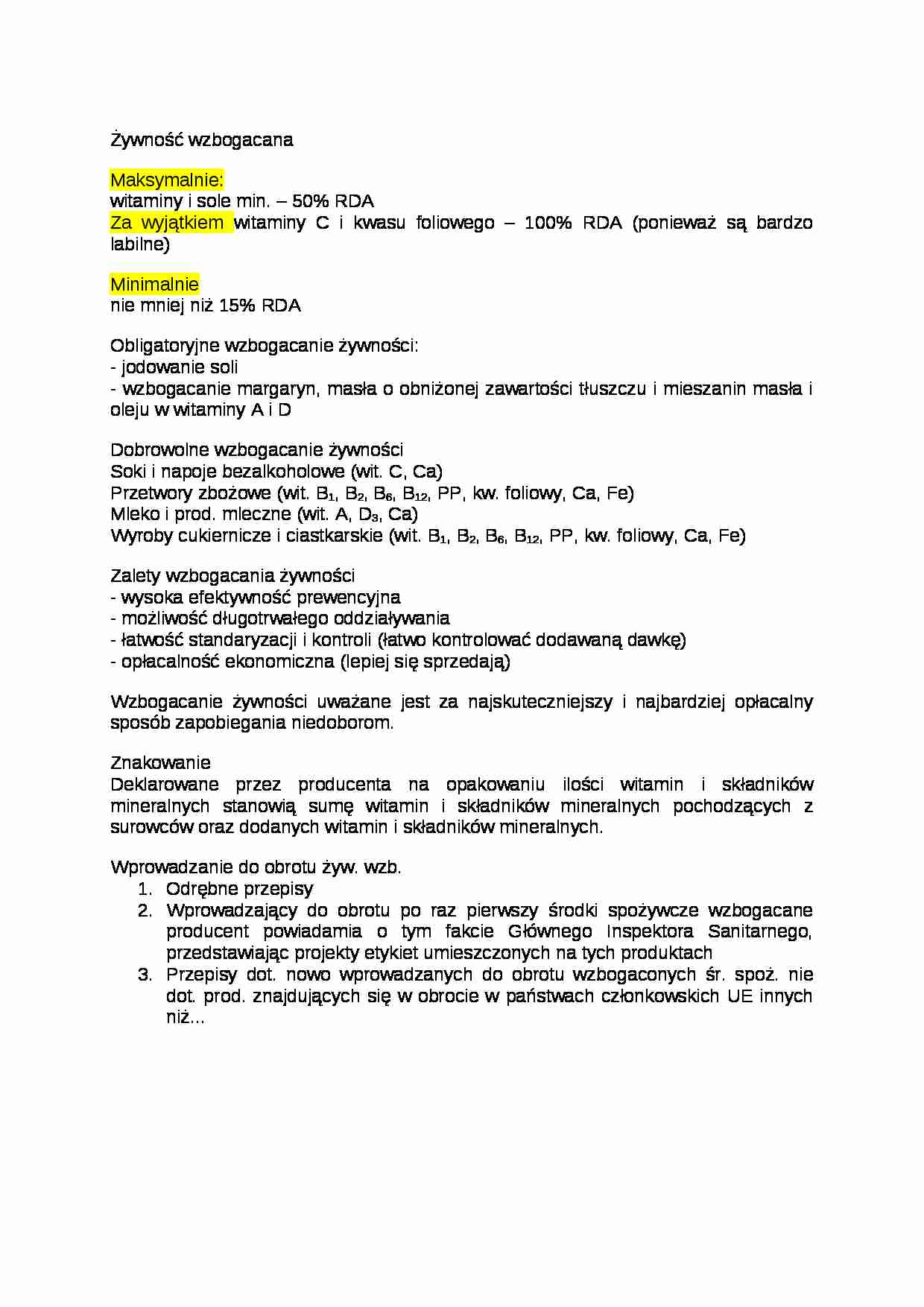 Żywność wzbogacana - strona 1