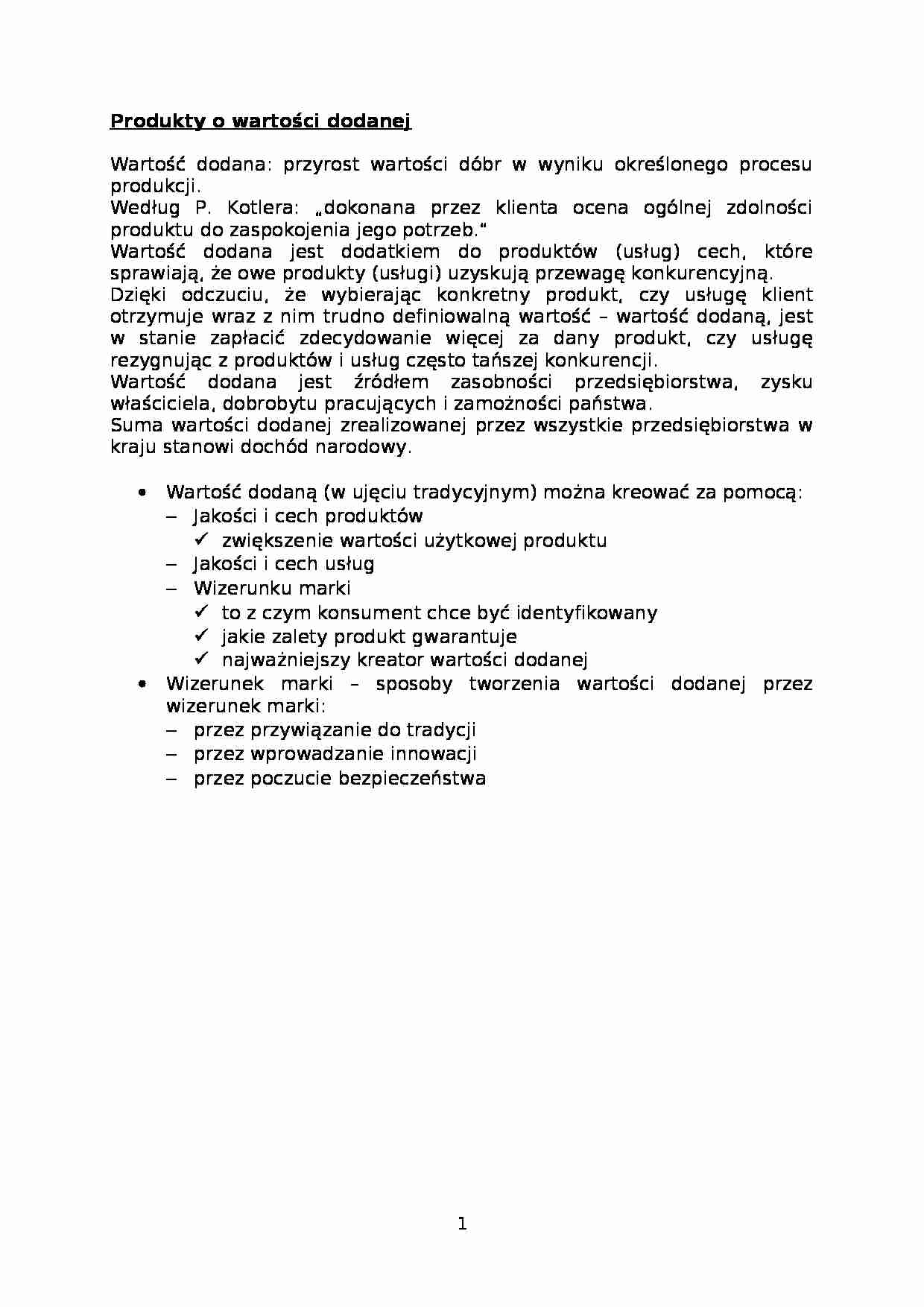 Produkty o wartości dodanej - strona 1