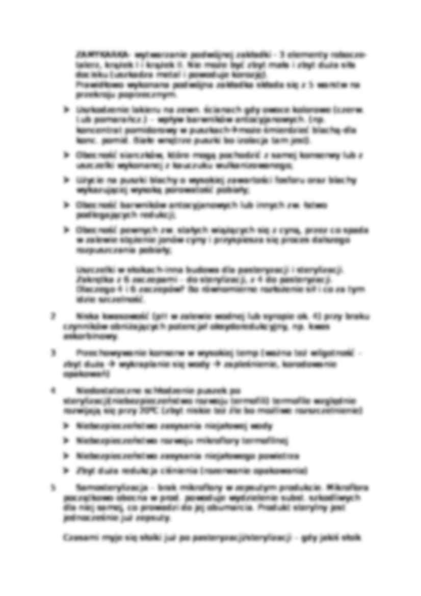 Tyndalizacja, wady konserw - strona 2