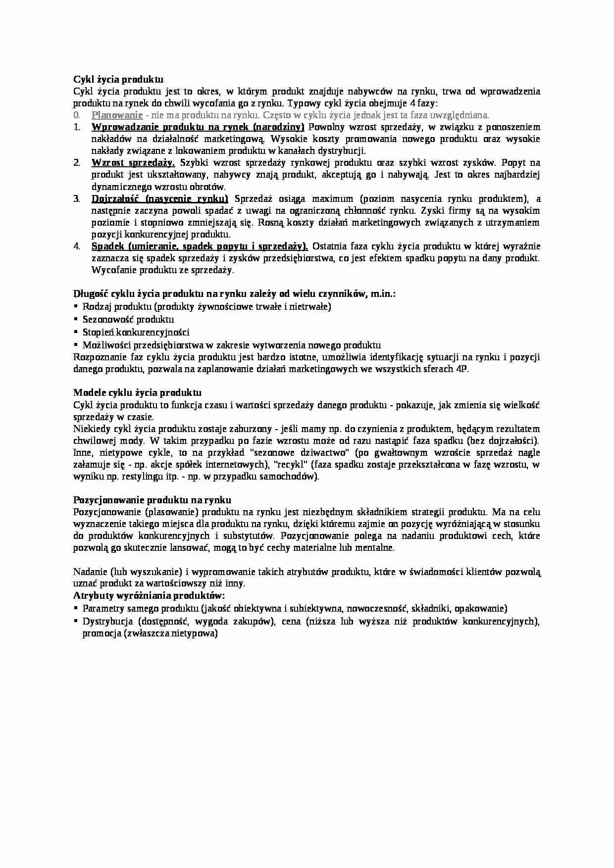 Cykl życia produktu - okres - strona 1
