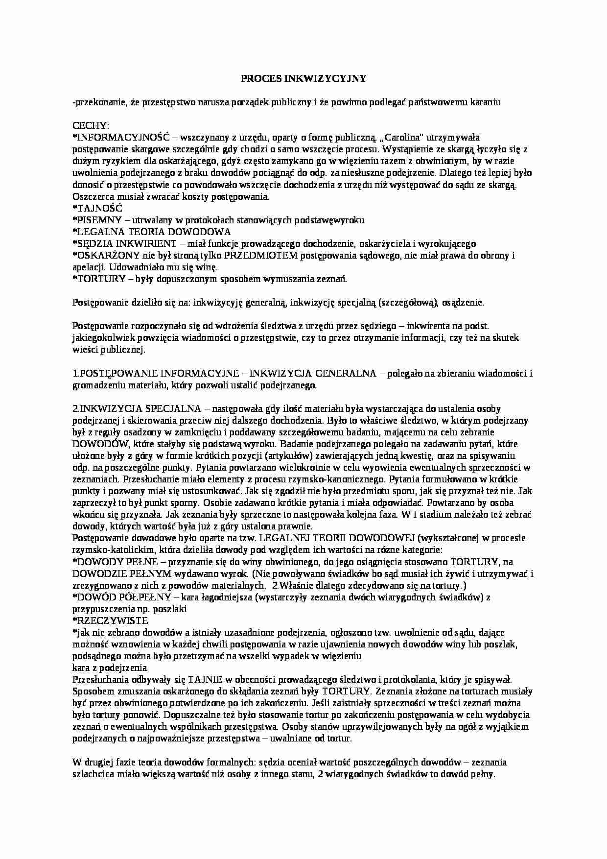 Proces Inkwizycyjny - Prawo  - strona 1