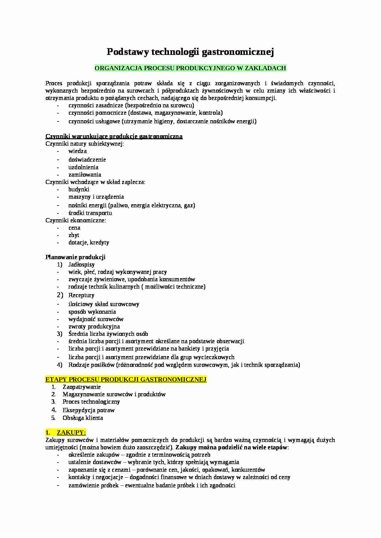 Organizacja procesu produkcyjnego w zakładach - strona 1