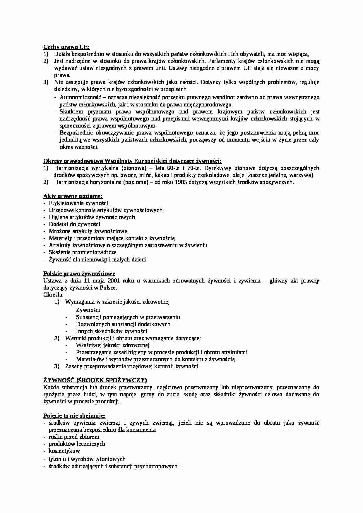 Cechy prawa UE - strona 1