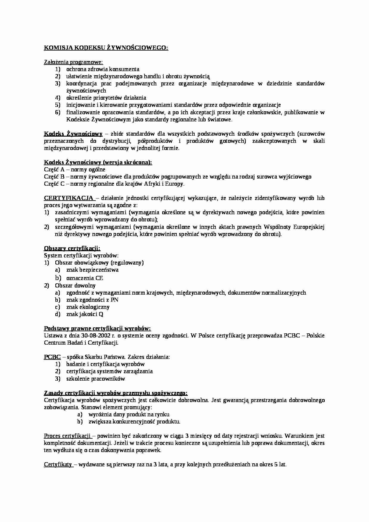 Komisja Kodeksu Żywnościowego - strona 1