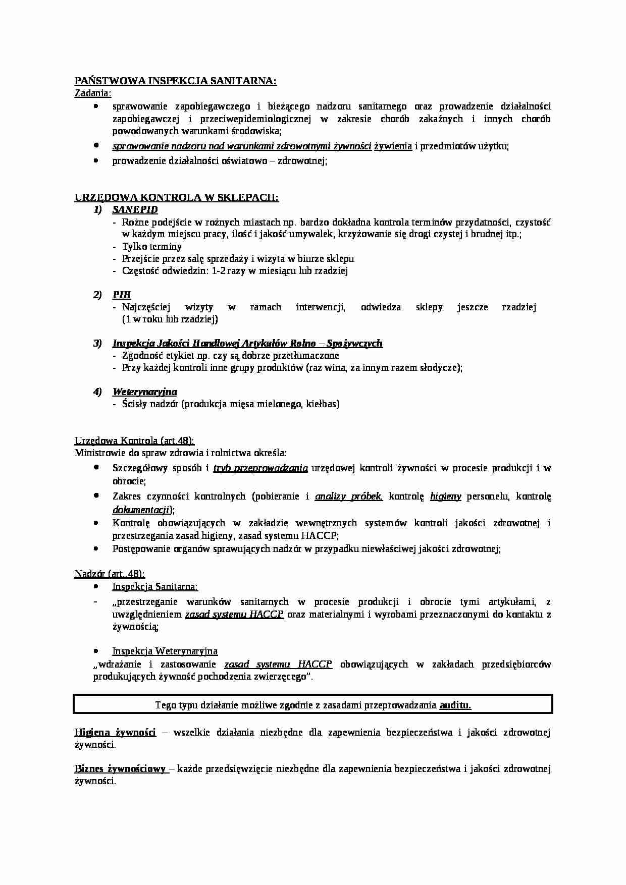 Państwowa inspekcja żywności - strona 1