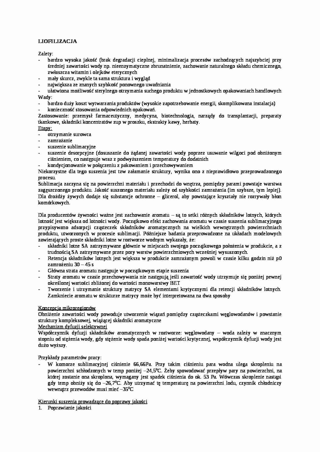 Liofilizacja-wady i zalety - strona 1