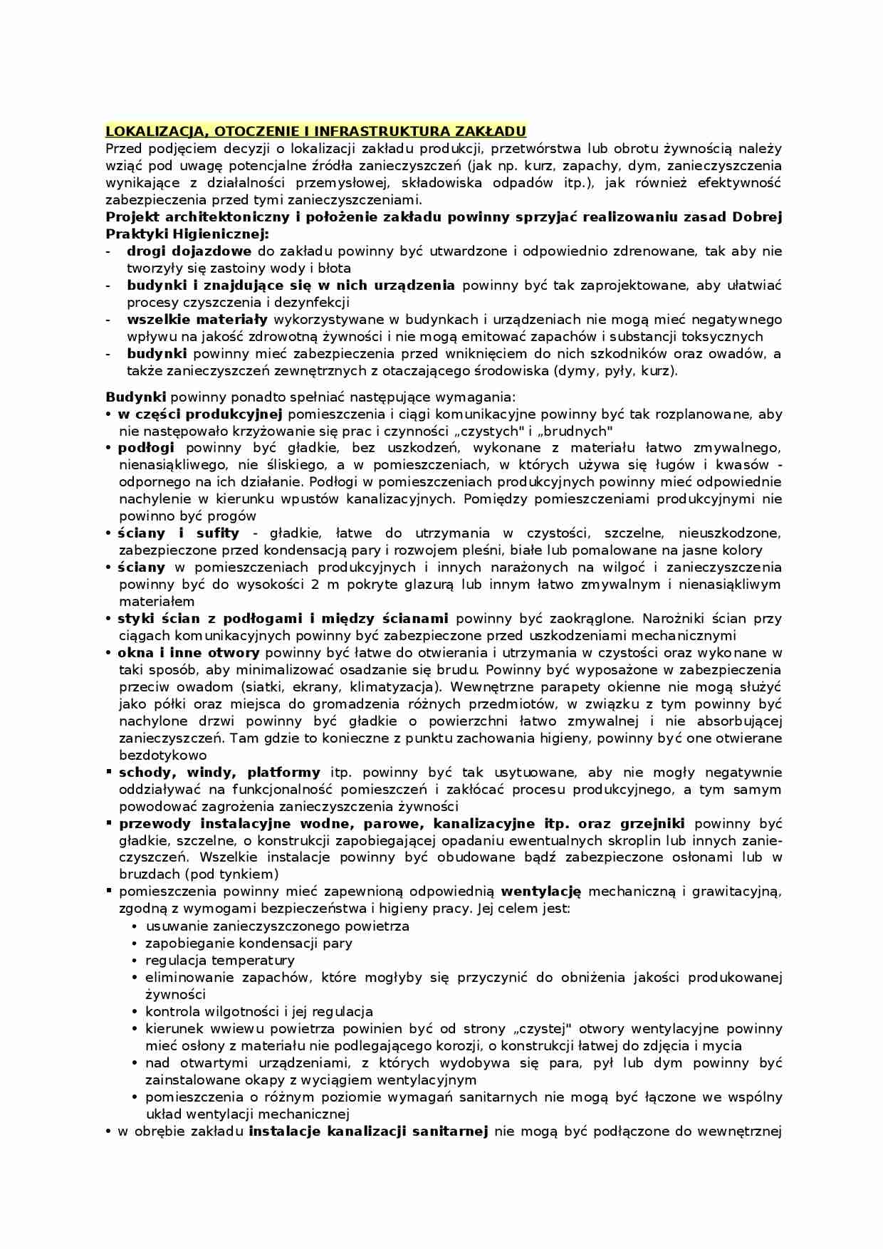 Lokalizacja, otoczenie i infrastruktura zakładu - strona 1