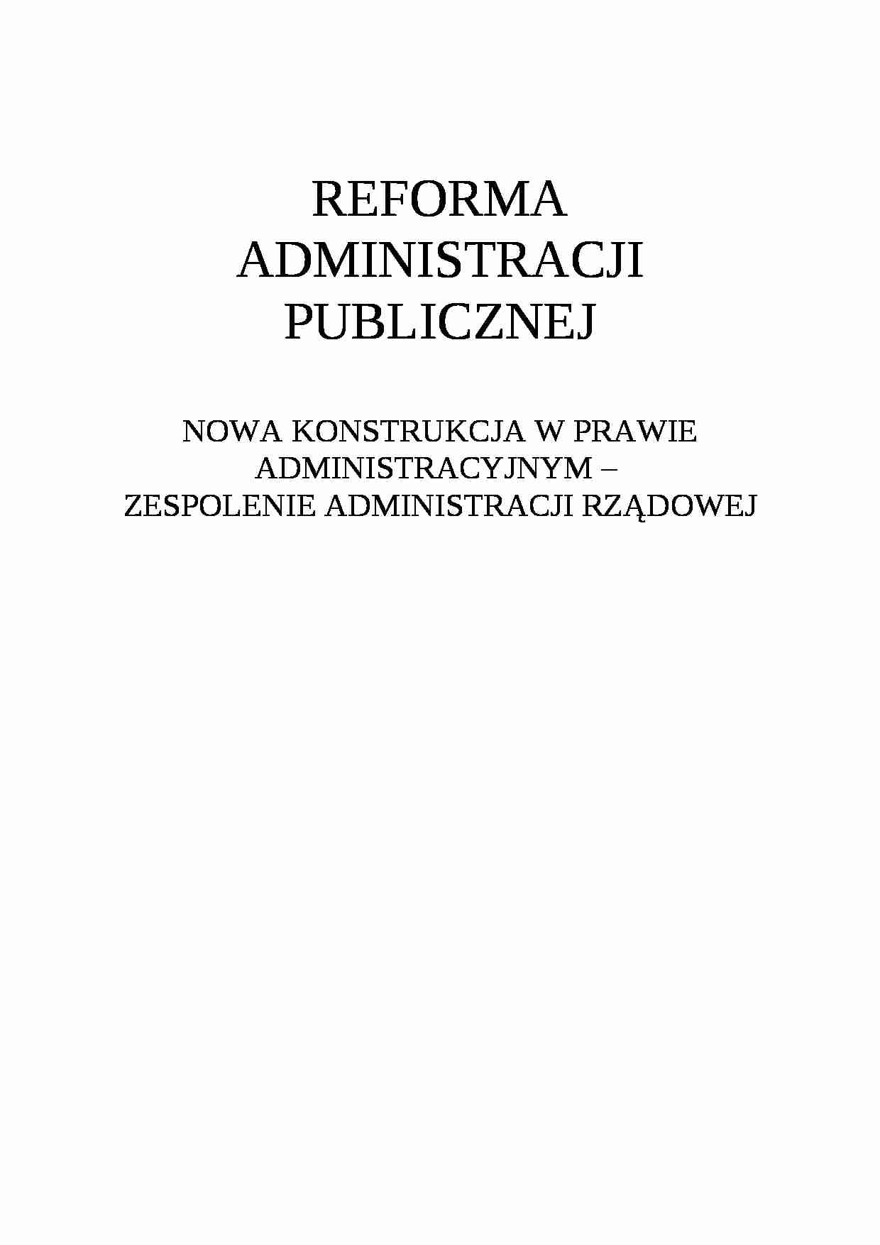 REFORMA ADMINISTRACJI PUBLICZNEJ - Prawo  - strona 1
