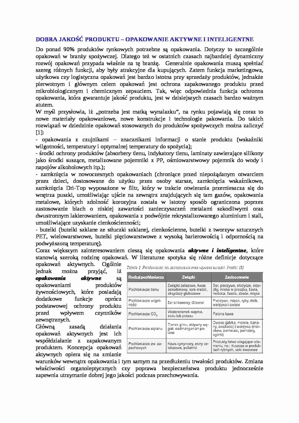 Opakowanie aktywne i inteligentne - strona 1