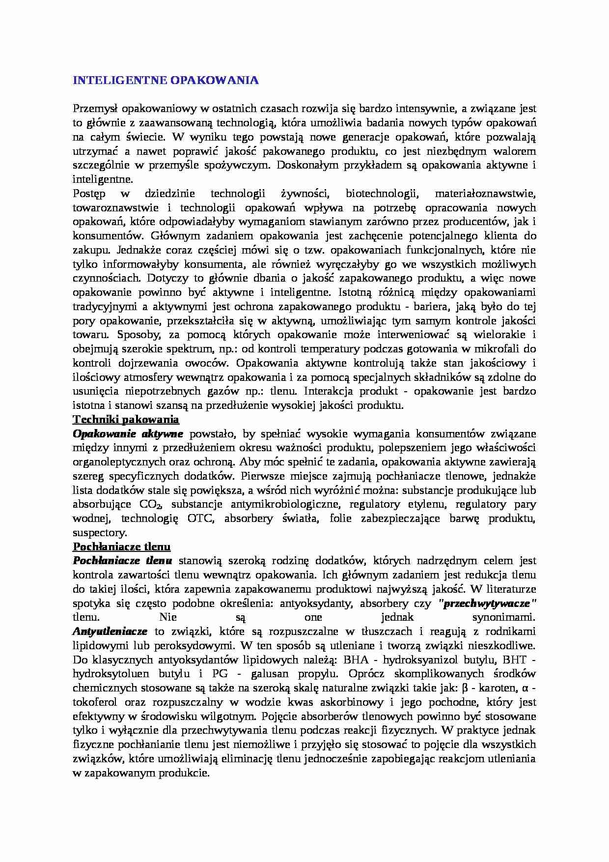 Inteligentne opakowania - strona 1