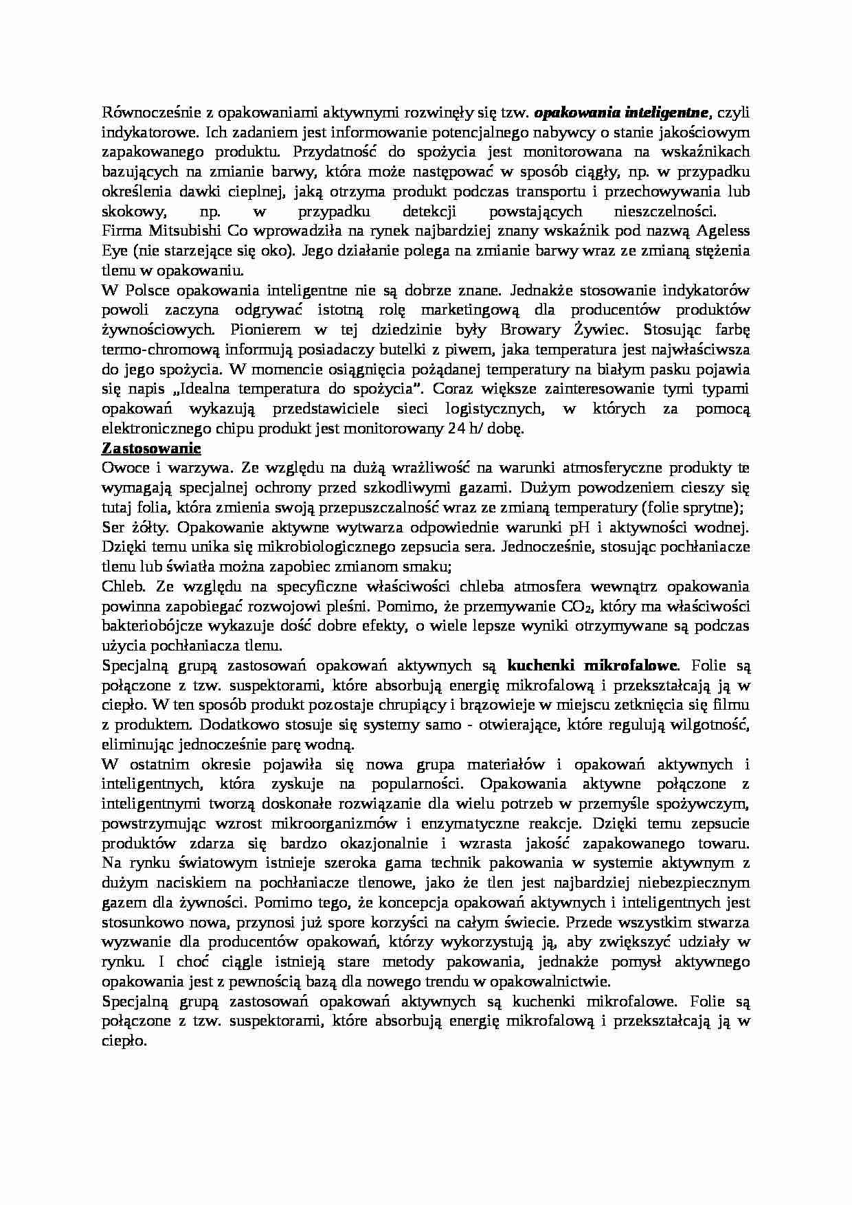 Opakowalnictwo-opracowanie - strona 1