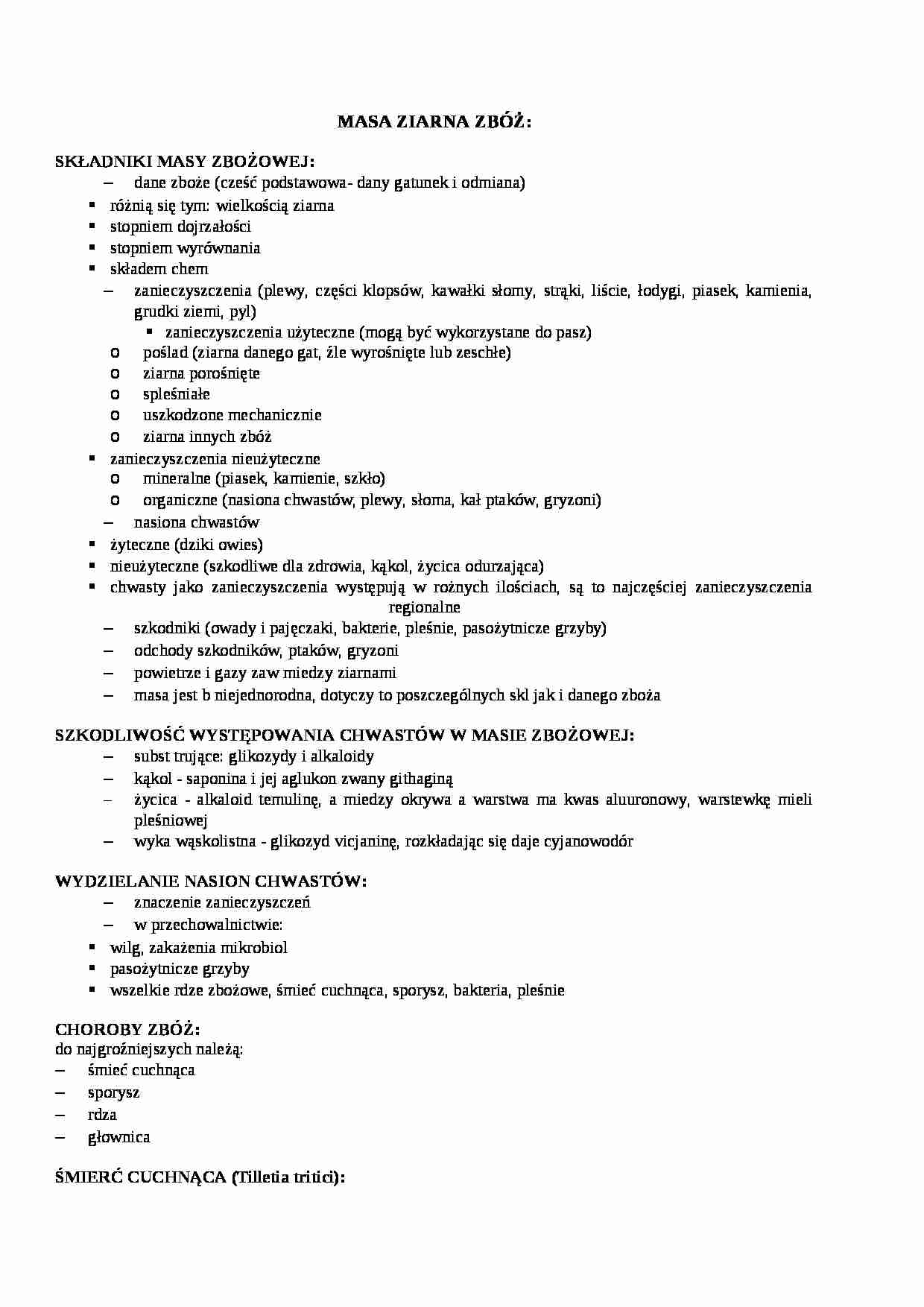 Masa ziarna zbóż - strona 1