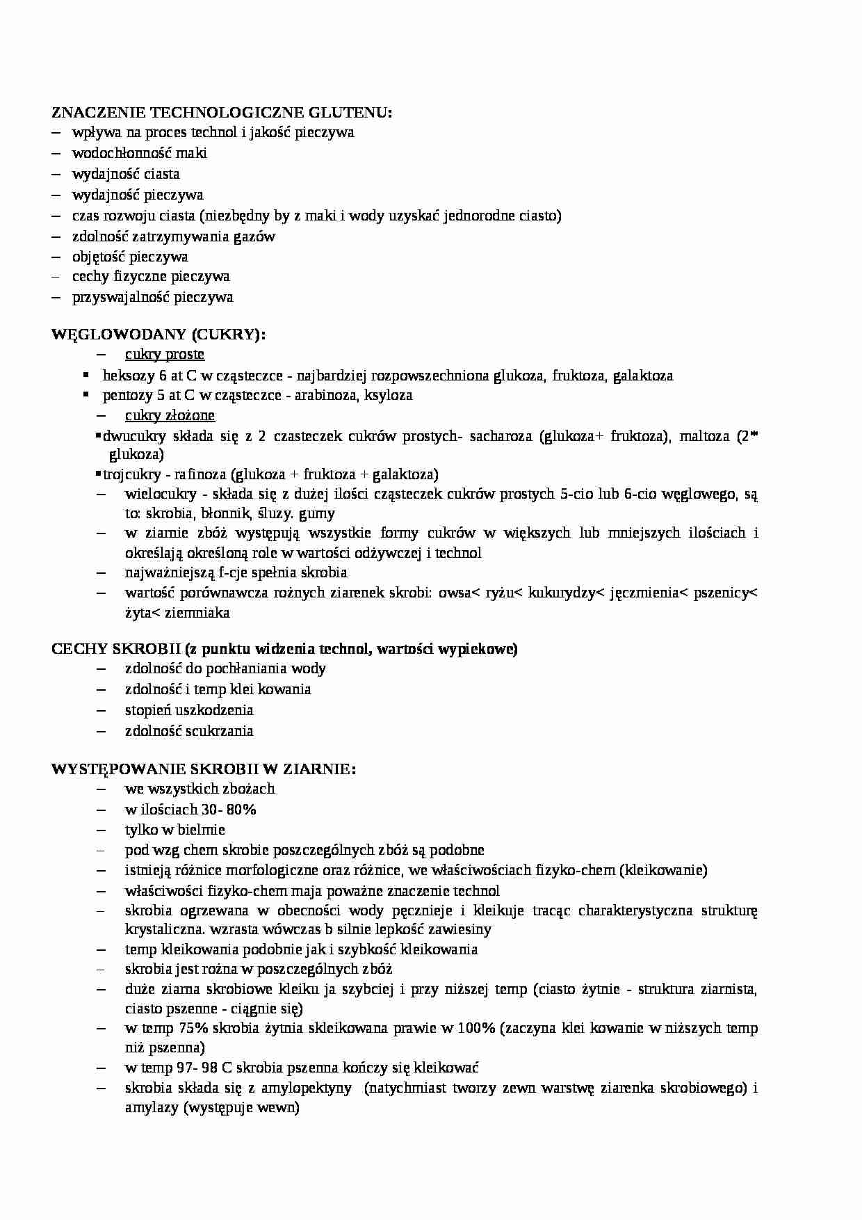 Znaczenie technologiczne glutenu - strona 1