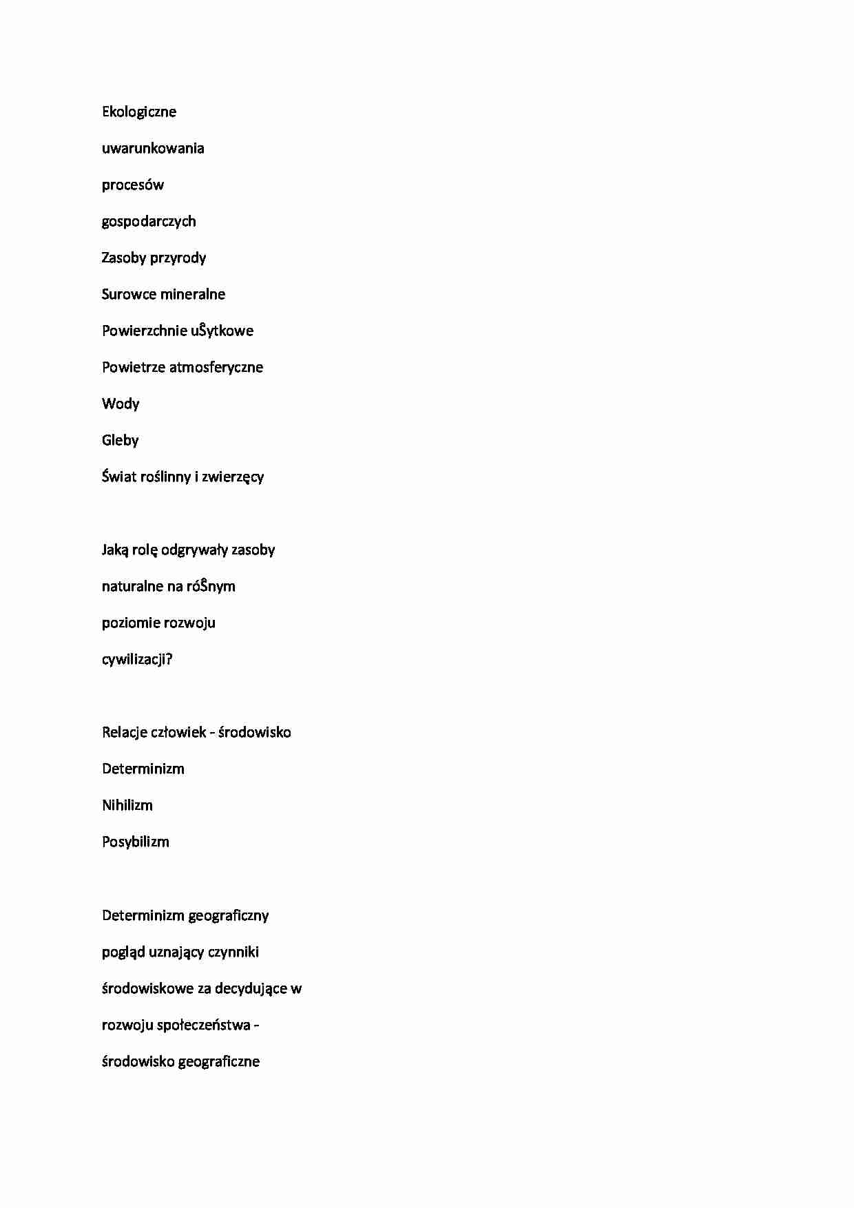 Geografia ekonomiczna - ekologia 1 - strona 1