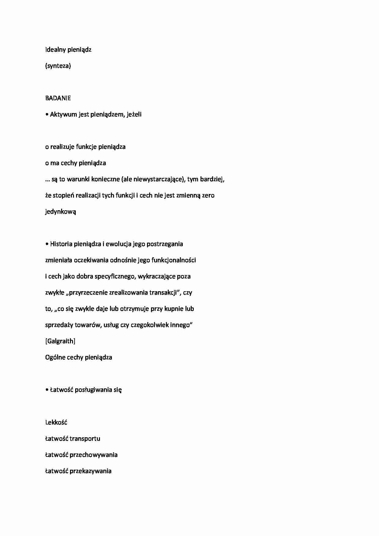 Idealny pieniądz - badanie - strona 1